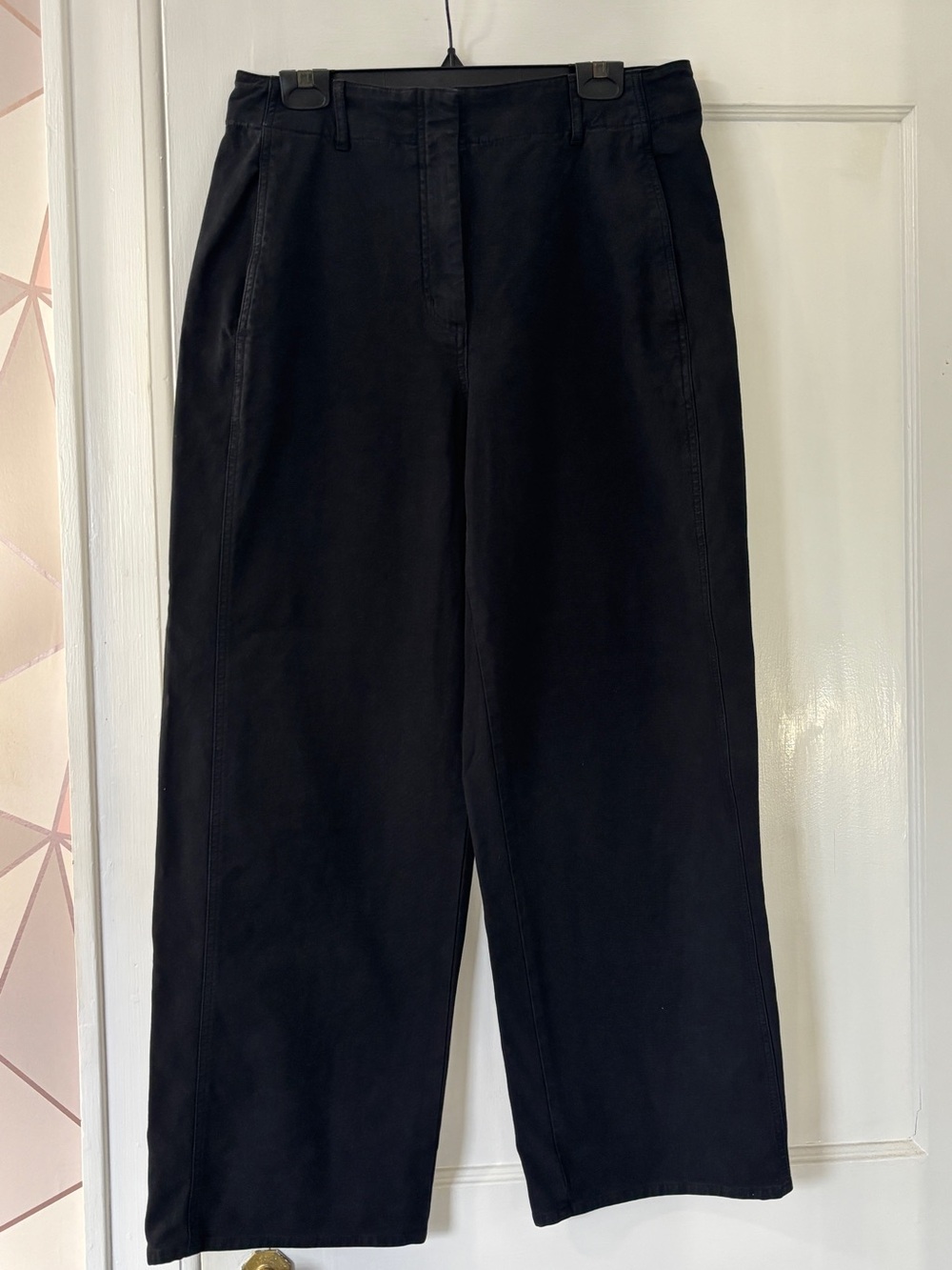 Aritzia Wilfred Free Agency Wide Leg Pants Black Stretchy Cotton Blend Large 12